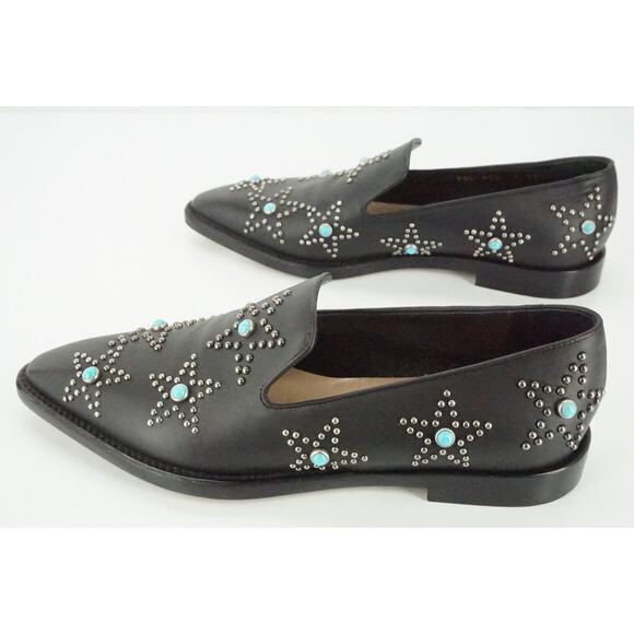 Valentino Beatles Star Studded Pointy Toe Flat Loafer Size 37 New Slip On $1095 - Picture 11 of 11